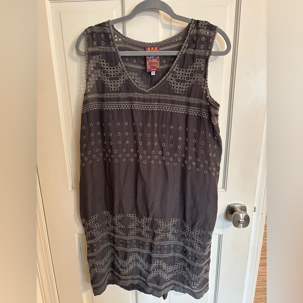 Johnny Was Charcoal Embroidered dress small